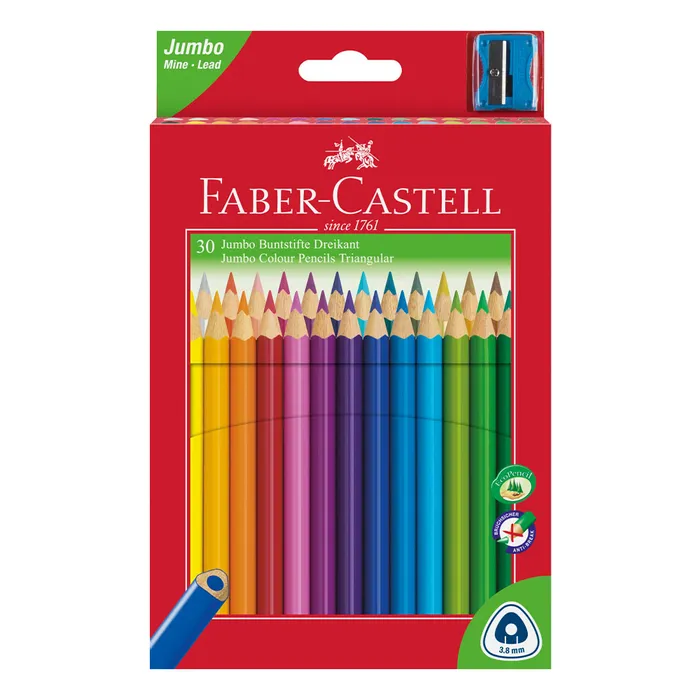 Główne zdjęcie produktu Pastelka Jumbo trojhranné, pap.krabička 30ks Faber Castell 116530