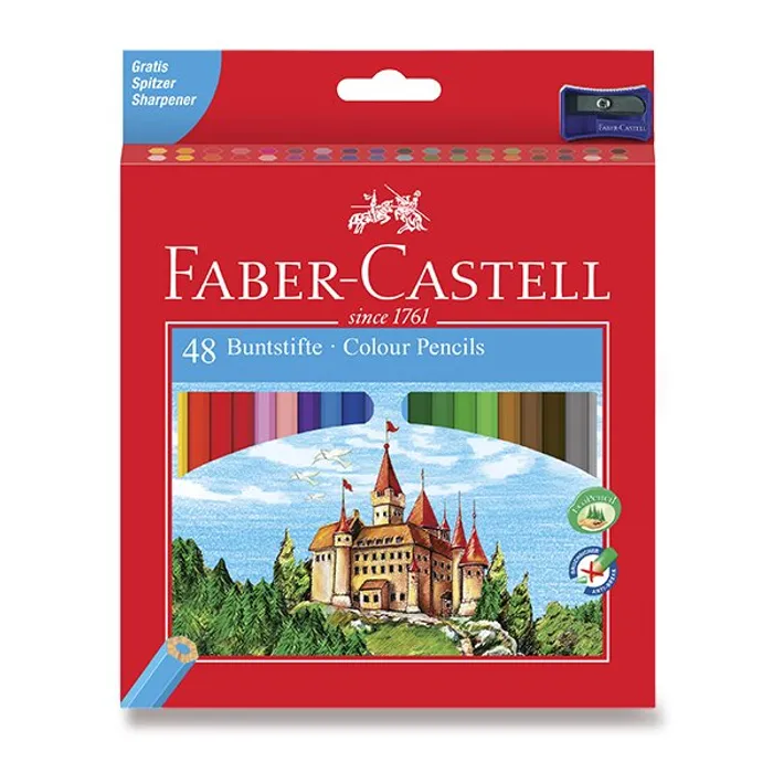 Główne zdjęcie produktu Pastelka šestihranná, pap.krabička 48ks Faber Castell 120148