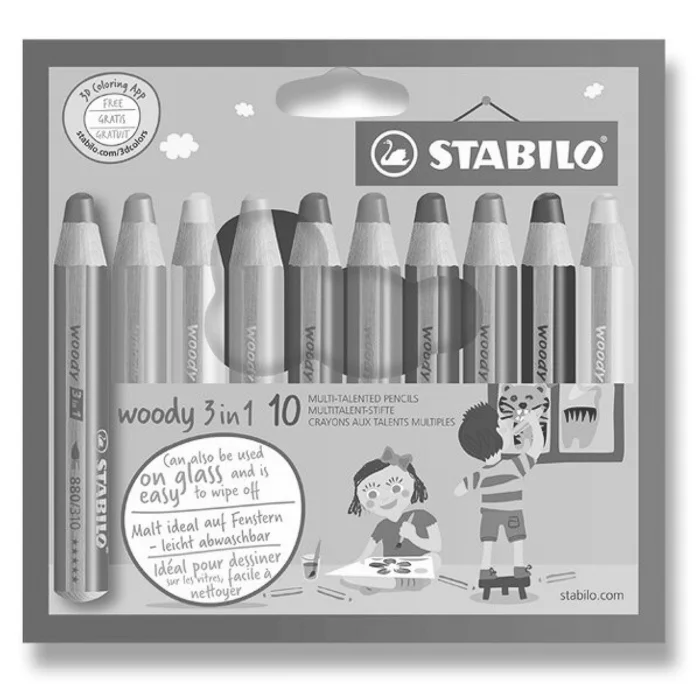 Główne zdjęcie produktu Pastelka Stabilo Woody 3 in 1 10 barev