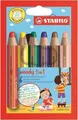 Kredka, pióro wieczne i wosk w jednym Zestaw STABILO woody 3 w 1 - 6 szt.