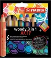 Kredka, linia wodna i pisak woskowy w jednym STABILO woody 3 w 1 ARTY 6 szt. zestaw z temperówką