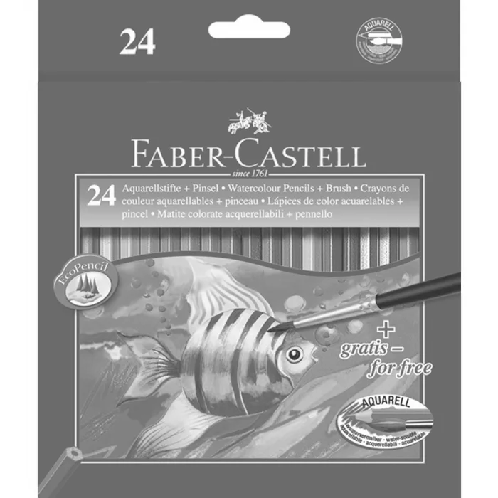 Główne zdjęcie produktu Pastelky Akvarelové pap.krabička 24ks + štěteček Faber Castell 114425