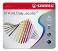 Następne zdjęcie produktu Kredki akwarelowe STABILO aquacolor, opakowanie metalowe, 24 szt. w różnych kolorach