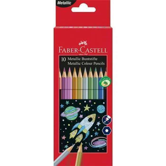 Główne zdjęcie produktu Pastelky Faber-Castell 10 barev, metalické