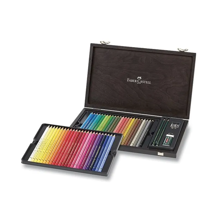 Główne zdjęcie produktu Pastelky Faber-Castell 110006 Polychromos dřevěná kazeta, 48 barev
