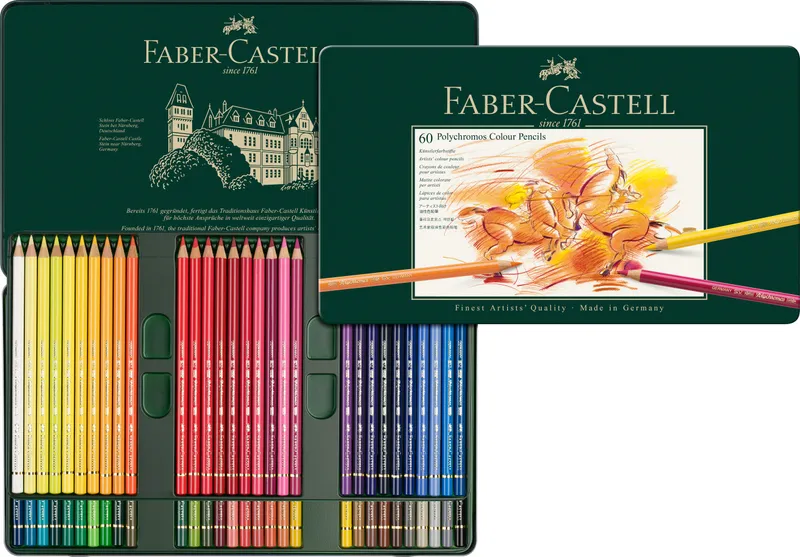 Główne zdjęcie produktu Pastelky Faber-Castell 110060 Polychromos plechová krabička, 60 barev