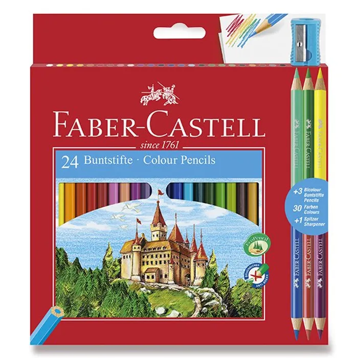Główne zdjęcie produktu Pastelky Faber-Castell 110324, 24 barev + 6 barev