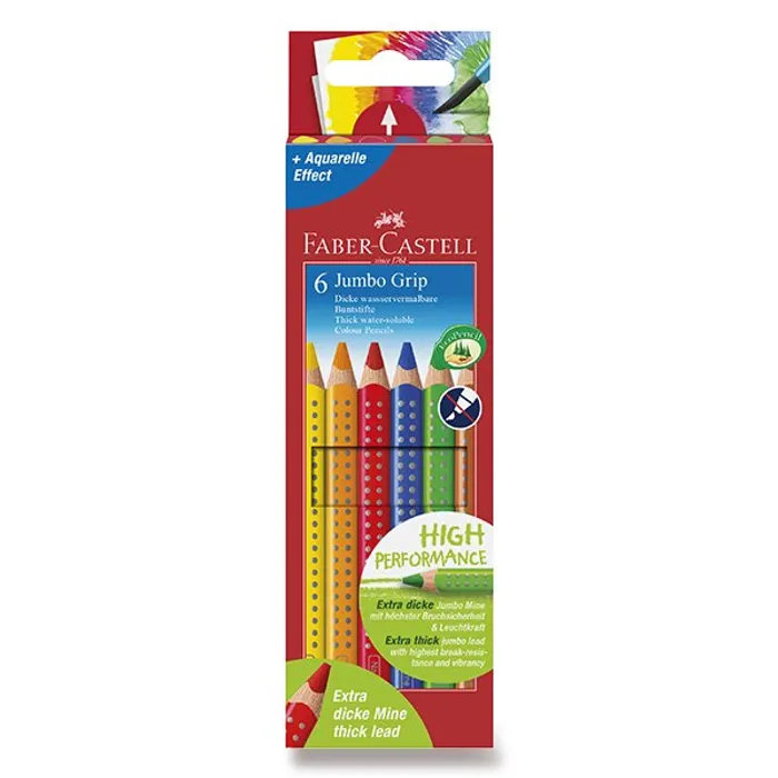 Główne zdjęcie produktu Pastelky Faber-Castell 110906 Jumbo Grip 6 barev