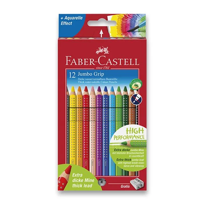 Główne zdjęcie produktu Pastelky Faber-Castell 110912 Colour Grip Jumbo 12 barev