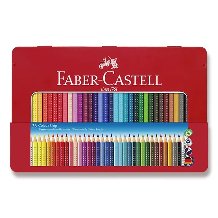 Główne zdjęcie produktu Pastelky Faber-Castell 112435 Grip 2001 plechová krabička, 36 barev