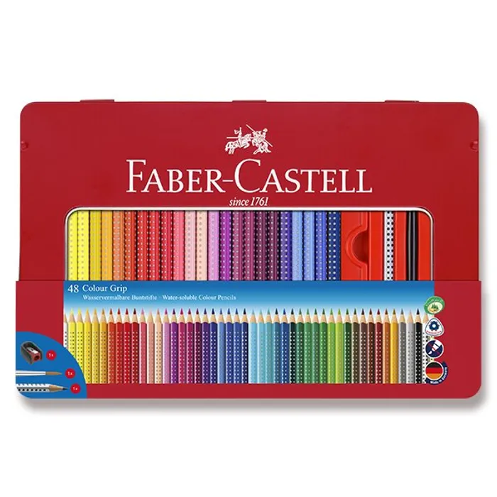 Główne zdjęcie produktu Pastelky Faber-Castell 112448 Grip 2001 plechová krabička, 48 barev
