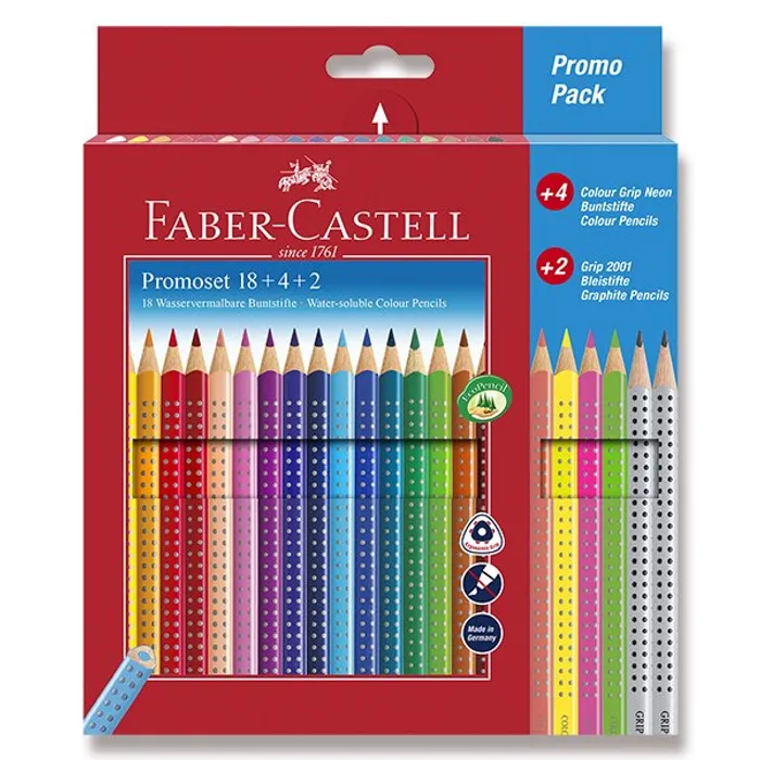 Główne zdjęcie produktu Pastelky Faber-Castell 201540 Grip 2001 22 barev + 2 grafitové tužky