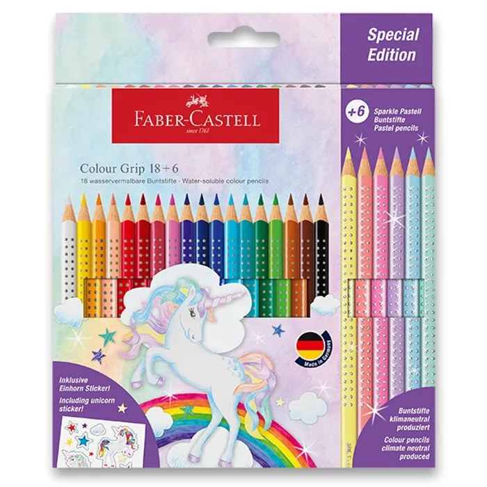 Główne zdjęcie produktu Pastelky Faber-Castell 201543 Colour Grip Unicorn souprava, 24 ks