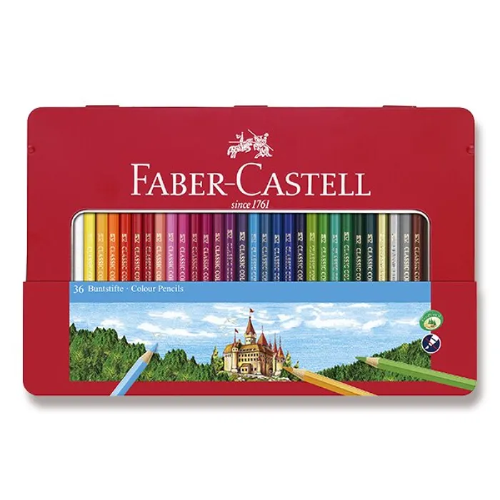 Główne zdjęcie produktu Pastelky Faber-Castell 36 barev, plechová krabička