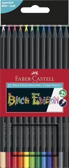 Główne zdjęcie produktu Pastelky Faber-Castell Black Edition 12 barev
