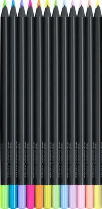 Główne zdjęcie produktu Pastelky Faber-Castell Black Edition neon, pastel, 12 barev