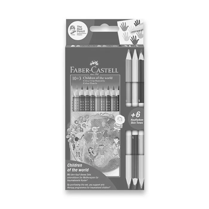 Główne zdjęcie produktu Pastelky Faber-Castell Colour Grip Children of the world 10 barev + 6 barev
