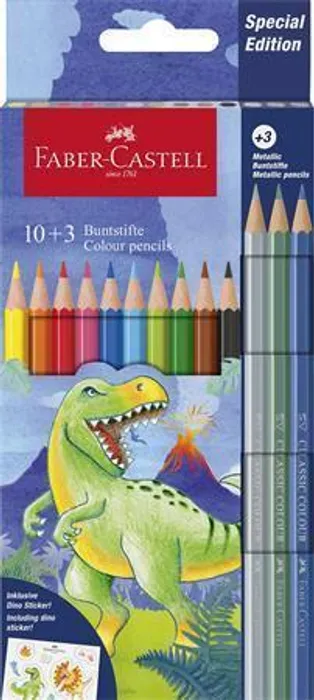 Główne zdjęcie produktu Pastelky Faber-Castell Dinosaurus 13 barev