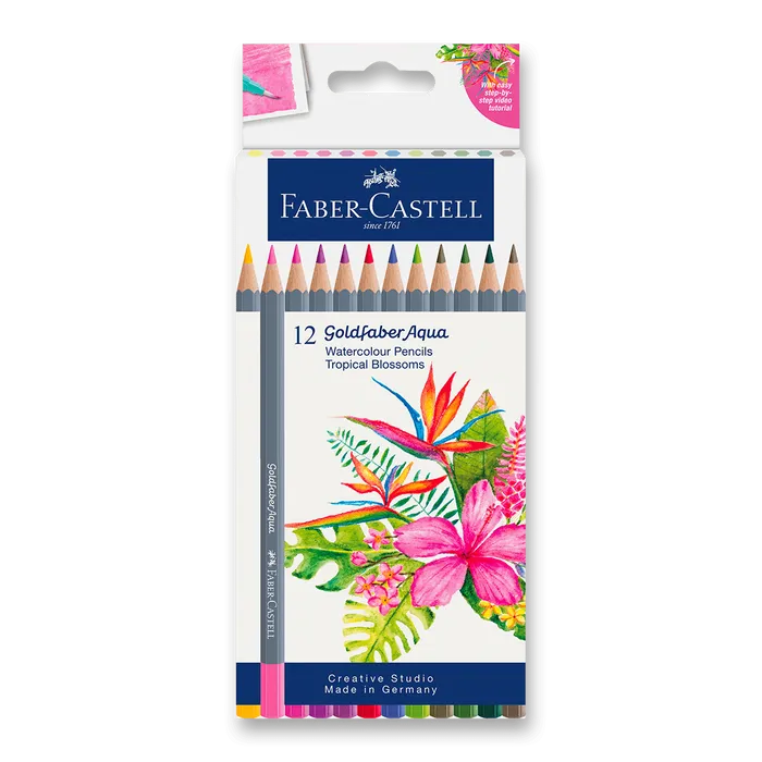 Główne zdjęcie produktu Pastelky Faber-Castell Goldfaber Aqua Tropical Blossoms [12 ks]