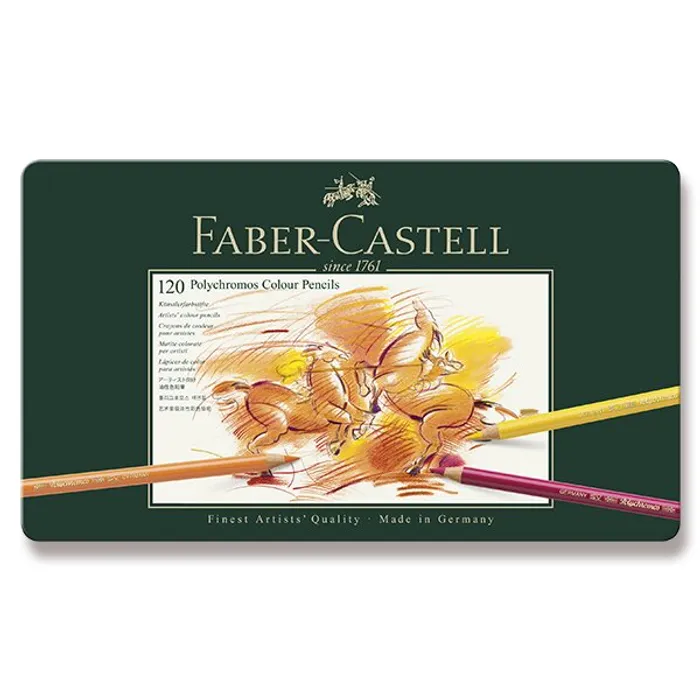 Główne zdjęcie produktu Pastelky Faber-Castell Polychromos plechová krabička, 120 barev