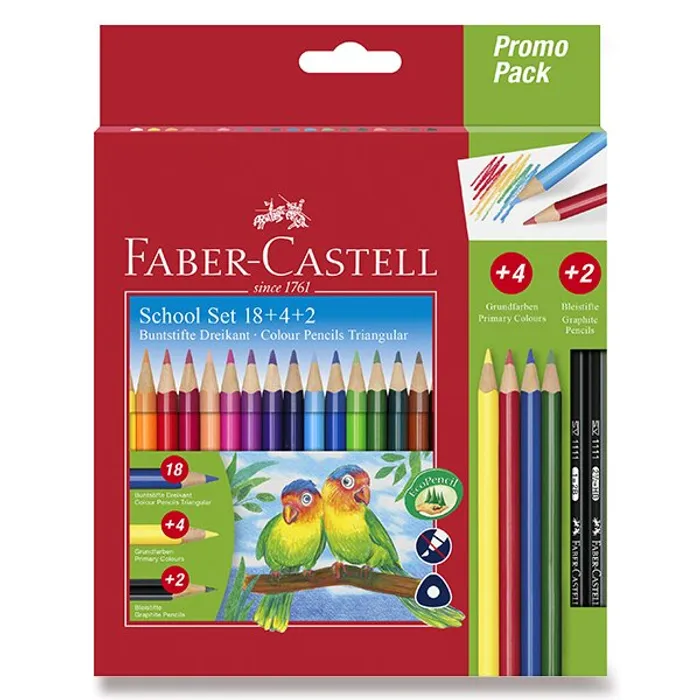 Główne zdjęcie produktu Pastelky Faber-Castell trojhranné 18 barev
