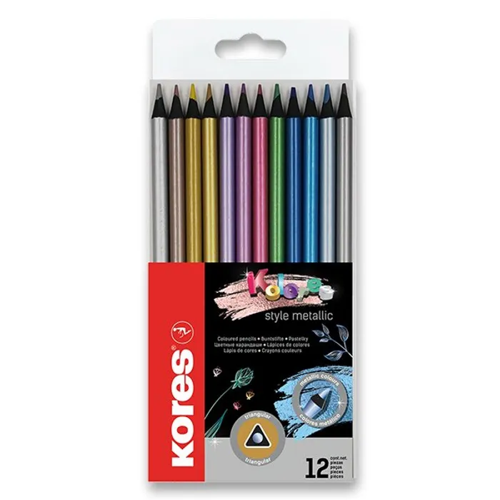 Główne zdjęcie produktu Pastelky Kores Kolores Metalic 12 barev