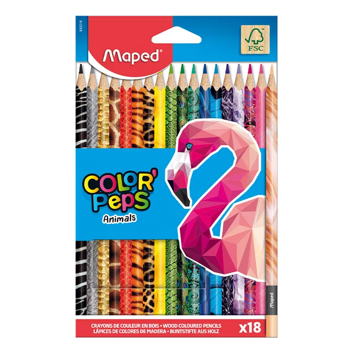 Główne zdjęcie produktu Pastelky Maped Color´Peps Animals - 18 barev
