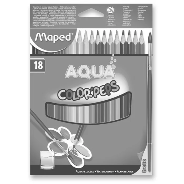 Główne zdjęcie produktu Pastelky Maped Color´Peps Aqua, 18 barev + štětec