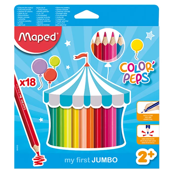 Główne zdjęcie produktu Pastelky Maped Color´Peps Jumbo, 18 barev