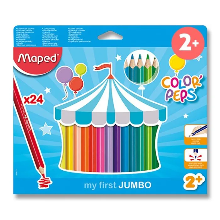 Główne zdjęcie produktu Pastelky Maped Color´Peps Jumbo, 24 barev