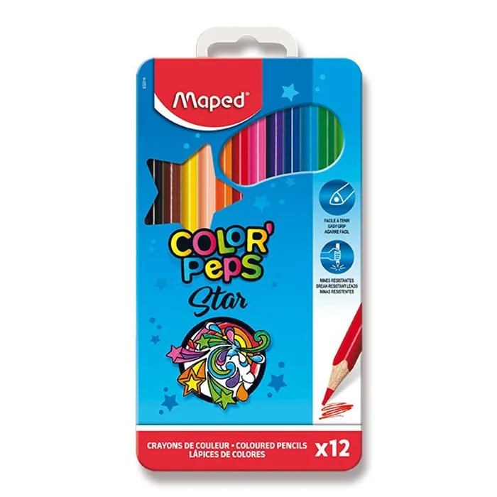Główne zdjęcie produktu Pastelky Maped Color´Peps Metal Box, 12 barev