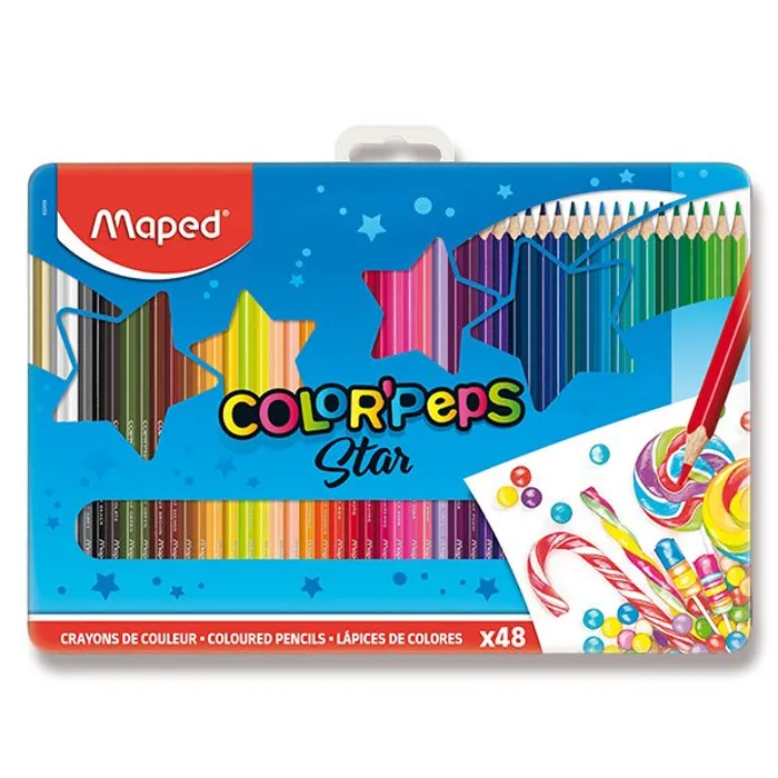 Główne zdjęcie produktu Pastelky Maped Color´Peps Metal Box, 48 barev