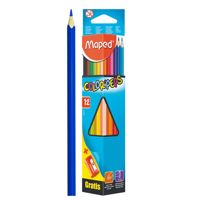 Główne zdjęcie produktu Pastelky Maped Color'Peps - 12 barev + ořezávátko