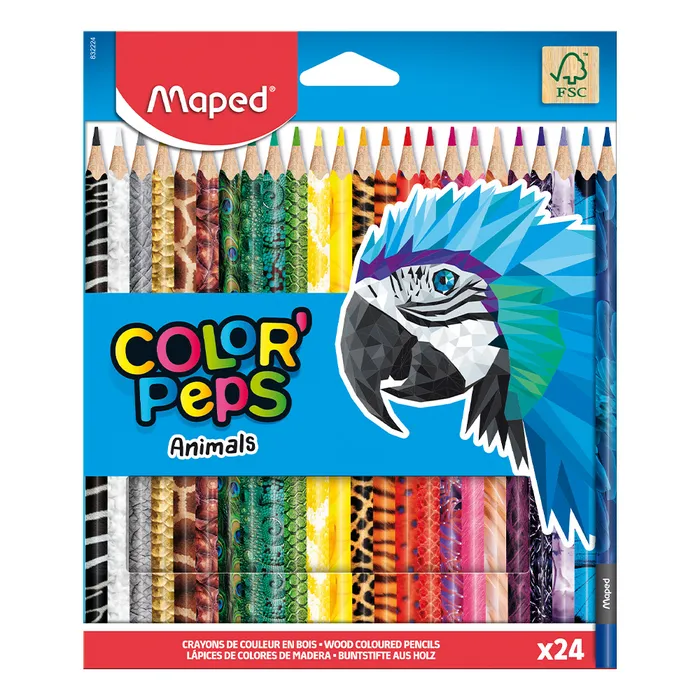 Główne zdjęcie produktu Pastelky Maped Color'Peps Animals - 24 barev