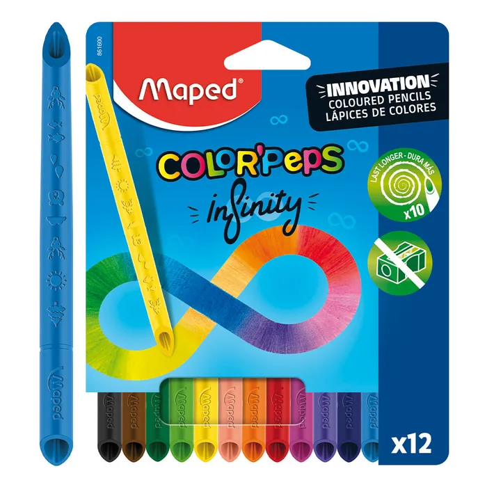 Główne zdjęcie produktu Pastelky Maped Color'Peps Infinity 12 barev