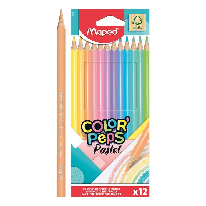 Główne zdjęcie produktu Pastelky Maped Color'Peps Pastel 12 barev