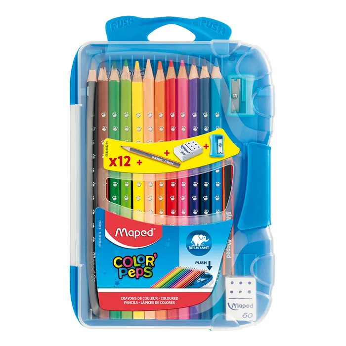 Główne zdjęcie produktu Pastelky Maped Color'Peps Smart Box - 12 barev + doplňky