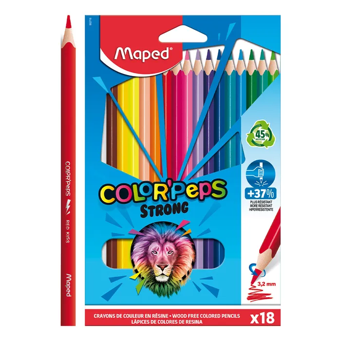 Główne zdjęcie produktu Pastelky Maped Color'Peps Strong 18 barev