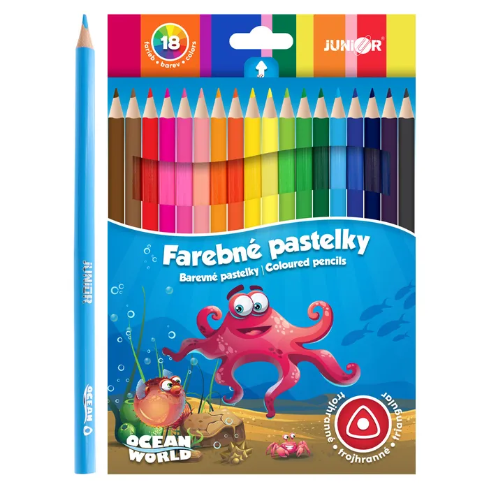 Główne zdjęcie produktu Pastelky Ocean World trojhrané 18ks