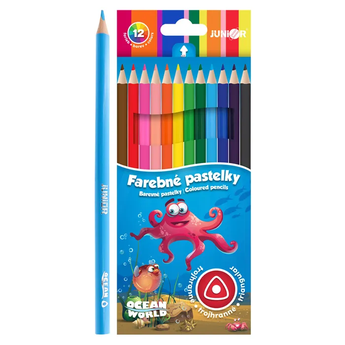 Główne zdjęcie produktu Pastelky Ocean World trojhranné 12ks