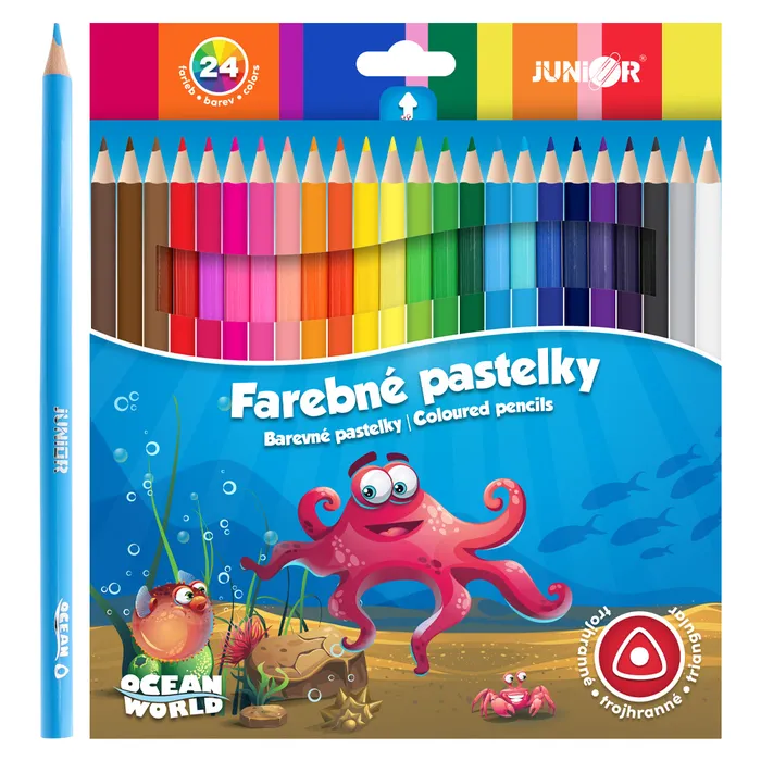 Główne zdjęcie produktu pastelky Ocean World trojhranné 24 ks