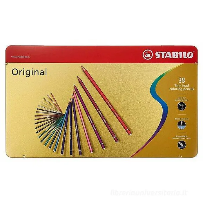 Główne zdjęcie produktu Pastelky STABILO Original 38 ks v plechovém pouzdru