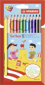 Kredki trójkątne STABILO Trio strong - 12 szt. w zestawie z temperówką