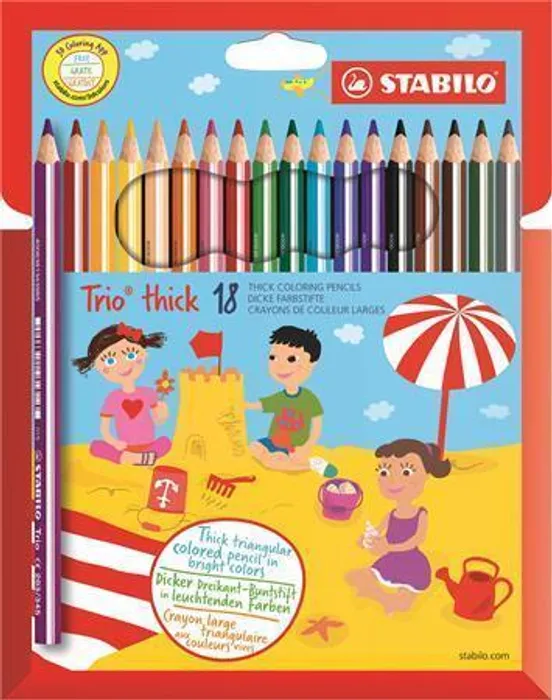 Główne zdjęcie produktu Pastelky trojhranné STABILO Trio silná - 18 ks sada