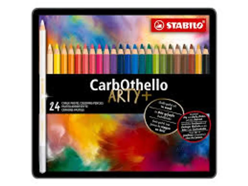 Główne zdjęcie produktu Pastelové křídy STABILO CarbOthello - ARTY+ - 24 ks sada v plechu