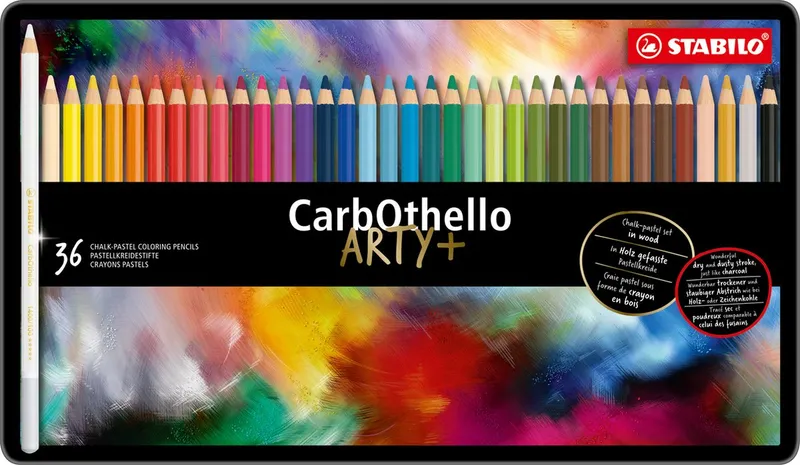 Główne zdjęcie produktu Pastelové tužky STABILO CarbOthello ARTY 36 ks v plechovém pouzdru