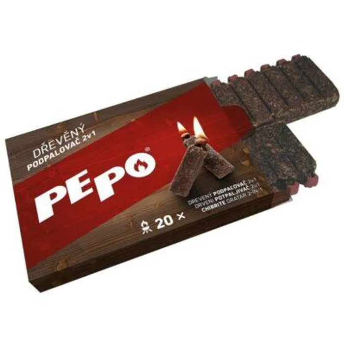 Główne zdjęcie produktu Pe-Po Podpalovač 2v1 dřevěný 20 podpalů