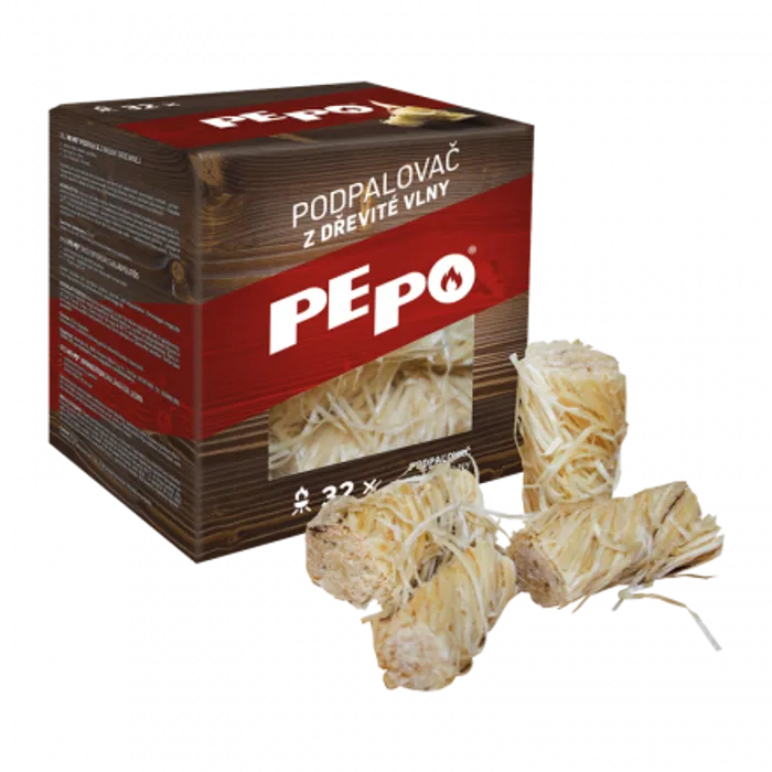 Główne zdjęcie produktu Pe-Po Podpalovač z dřevité vlny 32 podpalů