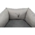Łóżko okrągłe LENI z wysokim brzegiem, 55 cm, piaskowy/szary