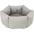 Łóżko okrągłe LENI z wysokim brzegiem, 55 cm, piaskowy/szary